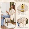 image:imageVINGLI Fluffy Girls Vanity Chair with Back amp PillowCute Small Cozy Desk Chair No WheelsComfy Makeup Ch with Ajustable Gold Legsfor BedroomLiving RoomSmall SpacePinkBeigevelvet