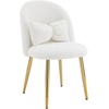 image:imageVINGLI Fluffy Girls Vanity Chair with Back amp PillowCute Small Cozy Desk Chair No WheelsComfy Makeup Ch with Ajustable Gold Legsfor BedroomLiving RoomSmall SpacePinkWhiteteddy Fleece