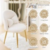 image:imageVINGLI Fluffy Girls Vanity Chair with Back amp PillowCute Small Cozy Desk Chair No WheelsComfy Makeup Ch with Ajustable Gold Legsfor BedroomLiving RoomSmall SpacePinkWhiteteddy Fleece