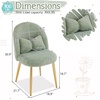 image:imageVINGLI Fluffy Girls Vanity Chair with Back amp PillowCute Small Cozy Desk Chair No WheelsComfy Makeup Ch with Ajustable Gold Legsfor BedroomLiving RoomSmall SpacePinkGreenplush