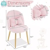 image:imageVINGLI Fluffy Girls Vanity Chair with Back amp PillowCute Small Cozy Desk Chair No WheelsComfy Makeup Ch with Ajustable Gold Legsfor BedroomLiving RoomSmall SpacePinkPinkplush