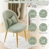 image:imageVINGLI Fluffy Girls Vanity Chair with Back amp PillowCute Small Cozy Desk Chair No WheelsComfy Makeup Ch with Ajustable Gold Legsfor BedroomLiving RoomSmall SpacePinkGreenplush