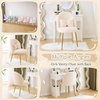 image:imageVINGLI Fluffy Girls Vanity Chair with Back amp PillowCute Small Cozy Desk Chair No WheelsComfy Makeup Ch with Ajustable Gold Legsfor BedroomLiving RoomSmall SpacePinkKhakiplush