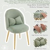 image:imageVINGLI Fluffy Girls Vanity Chair with Back amp PillowCute Small Cozy Desk Chair No WheelsComfy Makeup Ch with Ajustable Gold Legsfor BedroomLiving RoomSmall SpacePinkGreenplush