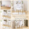 image:imageVINGLI Fluffy Girls Vanity Chair with Back amp PillowCute Small Cozy Desk Chair No WheelsComfy Makeup Ch with Ajustable Gold Legsfor BedroomLiving RoomSmall SpacePinkWhiteplush