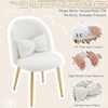 image:imageVINGLI Fluffy Girls Vanity Chair with Back amp PillowCute Small Cozy Desk Chair No WheelsComfy Makeup Ch with Ajustable Gold Legsfor BedroomLiving RoomSmall SpacePinkWhiteteddy Fleece