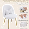 image:imageVINGLI Fluffy Girls Vanity Chair with Back amp PillowCute Small Cozy Desk Chair No WheelsComfy Makeup Ch with Ajustable Gold Legsfor BedroomLiving RoomSmall SpacePinkWhiteplush