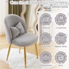image:imageVINGLI Fluffy Girls Vanity Chair with Back amp PillowCute Small Cozy Desk Chair No WheelsComfy Makeup Ch with Ajustable Gold Legsfor BedroomLiving RoomSmall SpacePinkGreyplush