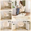 image:imageVINGLI Fluffy Girls Vanity Chair with Back amp PillowCute Small Cozy Desk Chair No WheelsComfy Makeup Ch with Ajustable Gold Legsfor BedroomLiving RoomSmall SpacePinkBeigevelvet