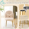 image:imageVINGLI Fluffy Girls Vanity Chair with Back amp PillowCute Small Cozy Desk Chair No WheelsComfy Makeup Ch with Ajustable Gold Legsfor BedroomLiving RoomSmall SpacePinkKhakiplush