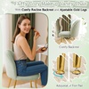 image:imageVINGLI Fluffy Girls Vanity Chair with Back amp PillowCute Small Cozy Desk Chair No WheelsComfy Makeup Ch with Ajustable Gold Legsfor BedroomLiving RoomSmall SpacePinkGreenplush