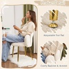 image:imageVINGLI Fluffy Girls Vanity Chair with Back amp PillowCute Small Cozy Desk Chair No WheelsComfy Makeup Ch with Ajustable Gold Legsfor BedroomLiving RoomSmall SpacePinkWhitevelvet