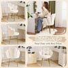 image:imageVINGLI Fluffy Girls Vanity Chair with Back amp PillowCute Small Cozy Desk Chair No WheelsComfy Makeup Ch with Ajustable Gold Legsfor BedroomLiving RoomSmall SpacePinkWhitevelvet
