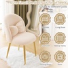 image:imageVINGLI Fluffy Girls Vanity Chair with Back amp PillowCute Small Cozy Desk Chair No WheelsComfy Makeup Ch with Ajustable Gold Legsfor BedroomLiving RoomSmall SpacePinkKhakiplush