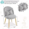 image:imageVINGLI Fluffy Girls Vanity Chair with Back amp PillowCute Small Cozy Desk Chair No WheelsComfy Makeup Ch with Ajustable Gold Legsfor BedroomLiving RoomSmall SpacePinkGreyplush