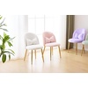 image:imageVINGLI Fluffy Girls Vanity Chair with Back amp PillowCute Small Cozy Desk Chair No WheelsComfy Makeup Ch with Ajustable Gold Legsfor BedroomLiving RoomSmall SpacePinkPinkplush