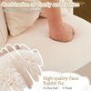 image:imageVINGLI Fluffy Girls Vanity Chair with Back amp PillowCute Small Cozy Desk Chair No WheelsComfy Makeup Ch with Ajustable Gold Legsfor BedroomLiving RoomSmall SpacePinkKhakiplush