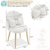 image:imageVINGLI Fluffy Girls Vanity Chair with Back amp PillowCute Small Cozy Desk Chair No WheelsComfy Makeup Ch with Ajustable Gold Legsfor BedroomLiving RoomSmall SpacePinkWhiteteddy Fleece