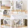 image:imageVINGLI Fluffy Girls Vanity Chair with Back amp PillowCute Small Cozy Desk Chair No WheelsComfy Makeup Ch with Ajustable Gold Legsfor BedroomLiving RoomSmall SpacePinkGreyplush