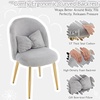 image:imageVINGLI Fluffy Girls Vanity Chair with Back amp PillowCute Small Cozy Desk Chair No WheelsComfy Makeup Ch with Ajustable Gold Legsfor BedroomLiving RoomSmall SpacePinkGreyplush