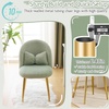 image:imageVINGLI Fluffy Girls Vanity Chair with Back amp PillowCute Small Cozy Desk Chair No WheelsComfy Makeup Ch with Ajustable Gold Legsfor BedroomLiving RoomSmall SpacePinkGreenplush
