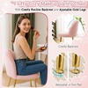 image:imageVINGLI Fluffy Girls Vanity Chair with Back amp PillowCute Small Cozy Desk Chair No WheelsComfy Makeup Ch with Ajustable Gold Legsfor BedroomLiving RoomSmall SpacePinkPinkplush