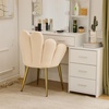 image:imageVINGLI Fluffy Girls Vanity Chair with Back amp PillowCute Small Cozy Desk Chair No WheelsComfy Makeup Ch with Ajustable Gold Legsfor BedroomLiving RoomSmall SpacePinkBeigevelvet
