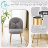 image:imageVINGLI Fluffy Girls Vanity Chair with Back amp PillowCute Small Cozy Desk Chair No WheelsComfy Makeup Ch with Ajustable Gold Legsfor BedroomLiving RoomSmall SpacePinkGreyplush