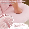 image:imageVINGLI Fluffy Girls Vanity Chair with Back amp PillowCute Small Cozy Desk Chair No WheelsComfy Makeup Ch with Ajustable Gold Legsfor BedroomLiving RoomSmall SpacePinkPinkplush