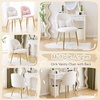 image:imageVINGLI Fluffy Girls Vanity Chair with Back amp PillowCute Small Cozy Desk Chair No WheelsComfy Makeup Ch with Ajustable Gold Legsfor BedroomLiving RoomSmall SpacePinkWhiteteddy Fleece