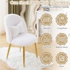 image:imageVINGLI Fluffy Girls Vanity Chair with Back amp PillowCute Small Cozy Desk Chair No WheelsComfy Makeup Ch with Ajustable Gold Legsfor BedroomLiving RoomSmall SpacePinkWhiteplush