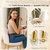 image:imageVINGLI Fluffy Girls Vanity Chair with Back amp PillowCute Small Cozy Desk Chair No WheelsComfy Makeup Ch with Ajustable Gold Legsfor BedroomLiving RoomSmall SpacePinkKhakiplush