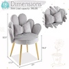 image:imageVINGLI Fluffy Girls Vanity Chair with Back amp PillowCute Small Cozy Desk Chair No WheelsComfy Makeup Ch with Ajustable Gold Legsfor BedroomLiving RoomSmall SpacePinkGreyvelvet