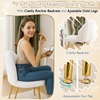 image:imageVINGLI Fluffy Girls Vanity Chair with Back amp PillowCute Small Cozy Desk Chair No WheelsComfy Makeup Ch with Ajustable Gold Legsfor BedroomLiving RoomSmall SpacePinkWhiteteddy Fleece