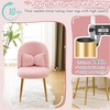 image:imageVINGLI Fluffy Girls Vanity Chair with Back amp PillowCute Small Cozy Desk Chair No WheelsComfy Makeup Ch with Ajustable Gold Legsfor BedroomLiving RoomSmall SpacePinkPinkplush