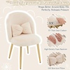 image:imageVINGLI Fluffy Girls Vanity Chair with Back amp PillowCute Small Cozy Desk Chair No WheelsComfy Makeup Ch with Ajustable Gold Legsfor BedroomLiving RoomSmall SpacePinkKhakiplush