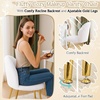 image:imageVINGLI Fluffy Girls Vanity Chair with Back amp PillowCute Small Cozy Desk Chair No WheelsComfy Makeup Ch with Ajustable Gold Legsfor BedroomLiving RoomSmall SpacePinkWhiteplush