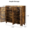 image:imageVINGLI Fluted Shoe Cabinet with Drawer and Doors Wooden Entryway Shoe Storage Cabinet with Adjustable Shelves Modern Tall Shoe Organizer with Gold Metal Legs for Hallway Living Room Bedroom OakRustic Brown