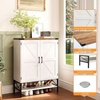 image:imageVINGLI Fluted Shoe Cabinet with Drawer and Doors Wooden Entryway Shoe Storage Cabinet with Adjustable Shelves Modern Tall Shoe Organizer with Gold Metal Legs for Hallway Living Room Bedroom OakRustic White  Vintage Brown