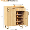 image:imageVINGLI Fluted Shoe Cabinet with Drawer and Doors Wooden Entryway Shoe Storage Cabinet with Adjustable Shelves Modern Tall Shoe Organizer with Gold Metal Legs for Hallway Living Room Bedroom OakNatural Oak