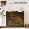 image:imageVINGLI Fluted Shoe Cabinet with Drawer and Doors Wooden Entryway Shoe Storage Cabinet with Adjustable Shelves Modern Tall Shoe Organizer with Gold Metal Legs for Hallway Living Room Bedroom OakRustic Brown
