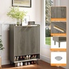 image:imageVINGLI Fluted Shoe Cabinet with Drawer and Doors Wooden Entryway Shoe Storage Cabinet with Adjustable Shelves Modern Tall Shoe Organizer with Gold Metal Legs for Hallway Living Room Bedroom OakGrey Oak