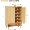 image:imageVINGLI Fluted Shoe Cabinet with Drawer and Doors Wooden Entryway Shoe Storage Cabinet with Adjustable Shelves Modern Tall Shoe Organizer with Gold Metal Legs for Hallway Living Room Bedroom OakNatural Oak