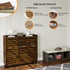 image:imageVINGLI Fluted Shoe Cabinet with Drawer and Doors Wooden Entryway Shoe Storage Cabinet with Adjustable Shelves Modern Tall Shoe Organizer with Gold Metal Legs for Hallway Living Room Bedroom OakRustic Brown