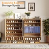 image:imageVINGLI Fluted Shoe Cabinet with Drawer and Doors Wooden Entryway Shoe Storage Cabinet with Adjustable Shelves Modern Tall Shoe Organizer with Gold Metal Legs for Hallway Living Room Bedroom OakNatural Oak
