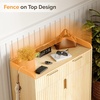 image:imageVINGLI Fluted Shoe Cabinet with Drawer and Doors Wooden Entryway Shoe Storage Cabinet with Adjustable Shelves Modern Tall Shoe Organizer with Gold Metal Legs for Hallway Living Room Bedroom OakNatural Oak