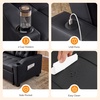 image:imageVINGLI Green Futon Sofa Bed Convertible Loveseat Sleeper Couch Faux Leather Pullout Sofa Fold Out Couch Bed with USB Ports Cup Holders Armrest for Living Room Bedroom Apartment RoomBlack