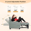image:imageVINGLI Green Futon Sofa Bed Convertible Loveseat Sleeper Couch Faux Leather Pullout Sofa Fold Out Couch Bed with USB Ports Cup Holders Armrest for Living Room Bedroom Apartment RoomLight Green