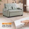 image:imageVINGLI Green Futon Sofa Bed Convertible Loveseat Sleeper Couch Faux Leather Pullout Sofa Fold Out Couch Bed with USB Ports Cup Holders Armrest for Living Room Bedroom Apartment RoomLight Green