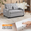 image:imageVINGLI Green Futon Sofa Bed Convertible Loveseat Sleeper Couch Faux Leather Pullout Sofa Fold Out Couch Bed with USB Ports Cup Holders Armrest for Living Room Bedroom Apartment RoomLight Grey